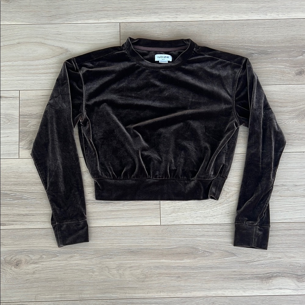 Noize Brown Cropped Fitted Sweatshirt